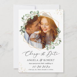 Eucalyptus Dourado Geométrico Alterar o Cartão de 