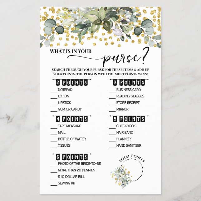 Eucalyptus Dourado O que está no Cartão de Jogo pa (Frente)