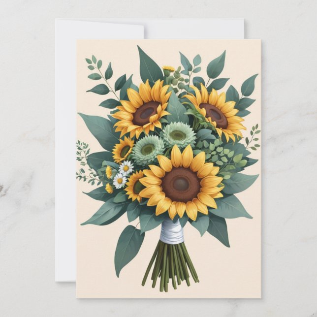 Eucalyptus em convites para festas de noivado (Frente)