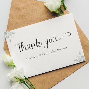 Eucalyptus Floral Watercolor Cartões de agradecime