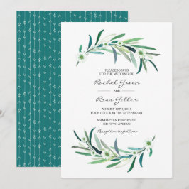 Eucalyptus floral Watercolor Convite para Casament