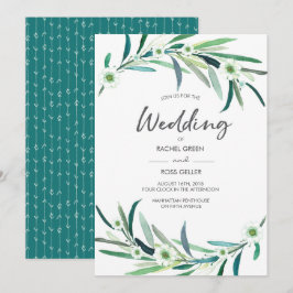 Eucalyptus floral Watercolor Convite para Casament