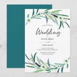Eucalyptus floral Watercolor Convite para Casament