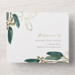 EUCALYPTUS FOLIAGE DOURADO VERDE WATERCOLOR DE CAM