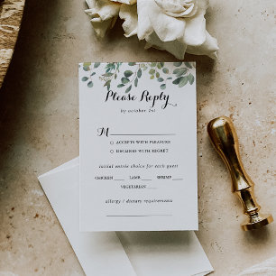 Eucalyptus Foliage Menu Choice RSVP