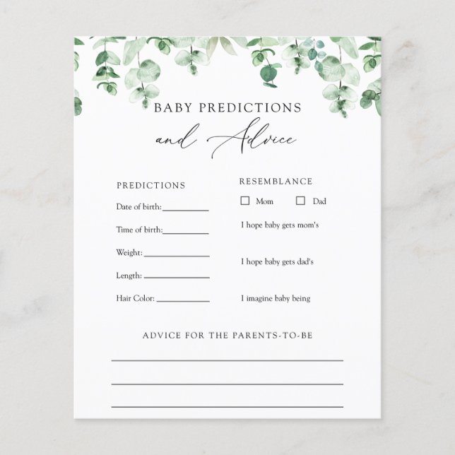 Eucalyptus Greenery Baby Advice e Predicações (Frente)