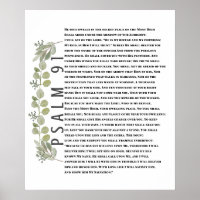 Eucalyptus Greenery Bíblia Art Psalm 91 Poster