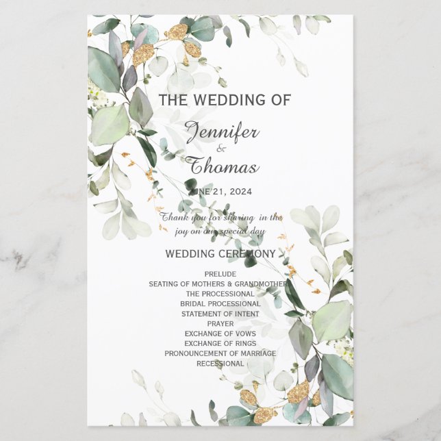 Eucalyptus Greenery Botânico Elegante (Frente)