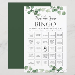 Eucalyptus Greenery Bridal Encontra o Bingo Convid