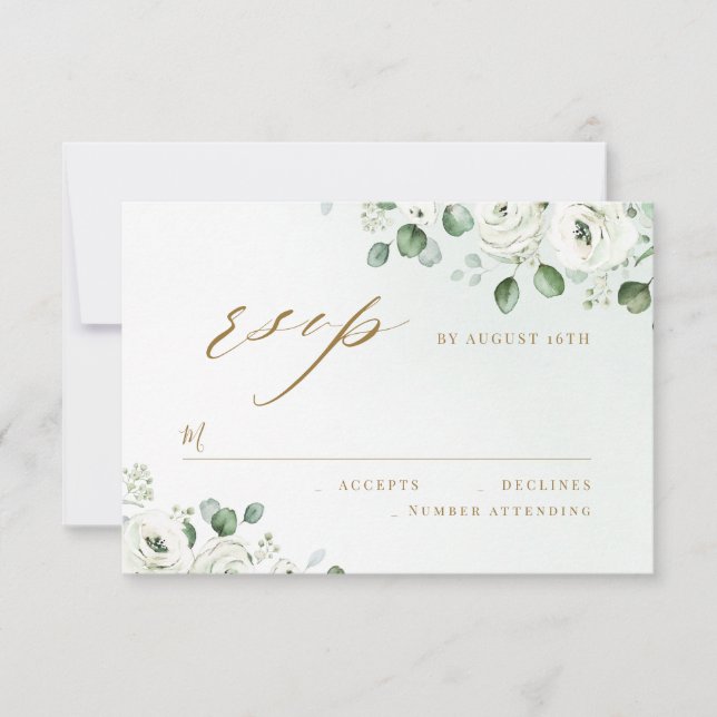 Eucalyptus greenery casamento floral RSVP (Frente)