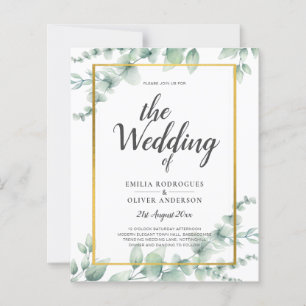 Eucalyptus Greenery Casamento QR CÓDIGO Moderno Or