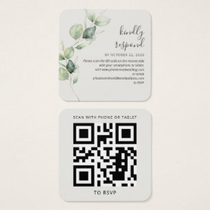 Eucalyptus Greenery Casamento Website QR Code RSVP