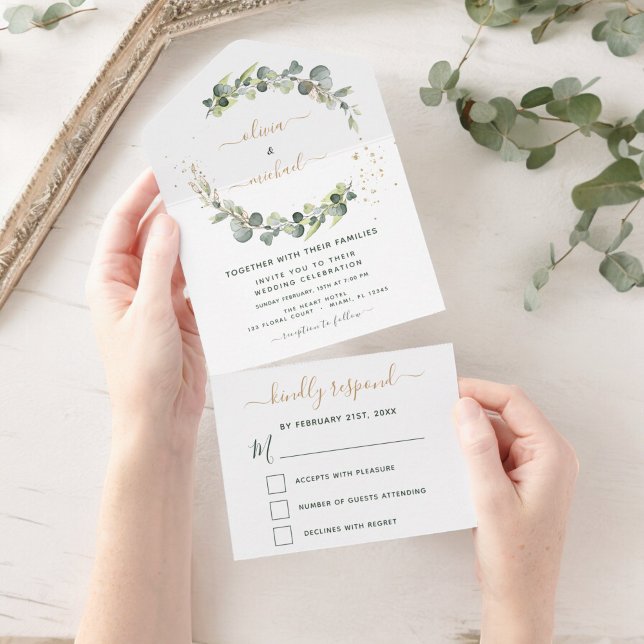 Eucalyptus Greenery Casando Moderno Elegante (Criador carregado)