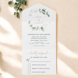Eucalyptus Greenery Casando Moderno Elegante