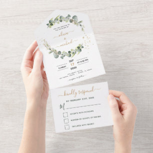 Eucalyptus Greenery Casando Moderno Elegante