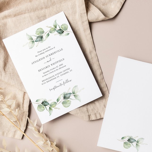 Eucalyptus Greenery Convite Botânico (Botanical Eucalyptus Greenery Wedding Invitation)