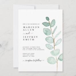 Eucalyptus Greenery Convite Caseiro Minimalista