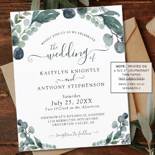 Eucalyptus Greenery Convite para Casamento