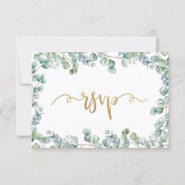Eucalyptus Greenery e Cartão RSVP de Casamento Dou
