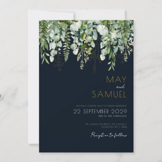 Eucalyptus Greenery e Convite para Casamento de Ma