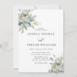 Eucalyptus Greenery e Dourados Convites para Casam