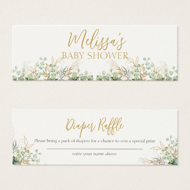 Eucalyptus Greenery Fralda Raffle (Frente & Verso)