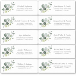 Eucalyptus Greenery Guest Names Endereço Etiquetas
