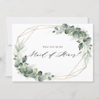 Eucalyptus Greenery Madrinha de casamento Convite