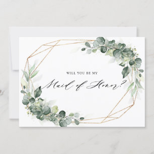 Eucalyptus Greenery Madrinha de casamento Convite