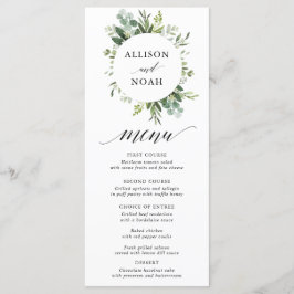 Eucalyptus greenery menu elegante simples