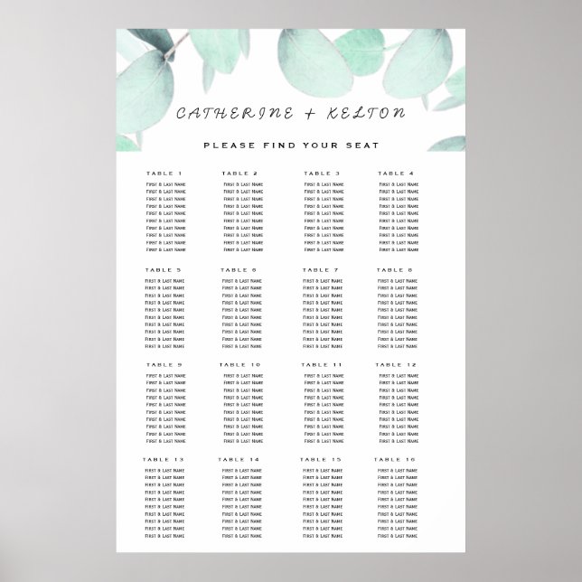 Eucalyptus Greenery Poster simples e moderno (Frente)
