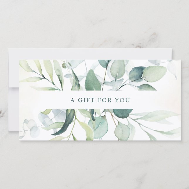 Eucalyptus Greenery Rustic Gift Certificate (Frente)