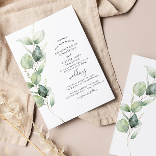 Eucalyptus Greenery Script Wedation Convite