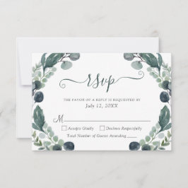Eucalyptus Greenery Script Wedding RSVP