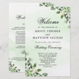 Eucalyptus Greenery Suculent Wedding Programs