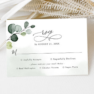 Eucalyptus Greenery Wedding Rsvp com Opções de Ref