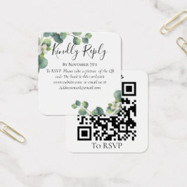 Eucalyptus greenery Weding Website QR Code RSVP