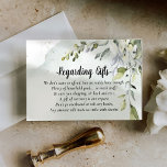 Eucalyptus Honeymoon Money Em Vez De Cartões Para<br><div class="desc">Os cartões podem ser usados para receber presentes de dinheiro de casamento. Perfeito para encurtar com convites de chá de panela e convites para casamento. A carta sobre presentes de casamento vem num belíssimo verde botânico e design folhagem cor-de-rosa com estilo moderno.</div>