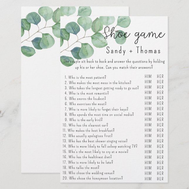 Eucalyptus - jogo de chá de panela de jogos de Cal (Frente/Verso)