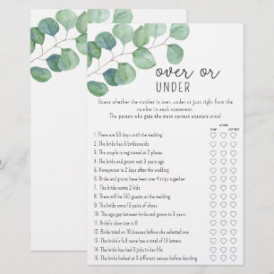 Eucalyptus - Jogo "over" ou "under chá de panela"