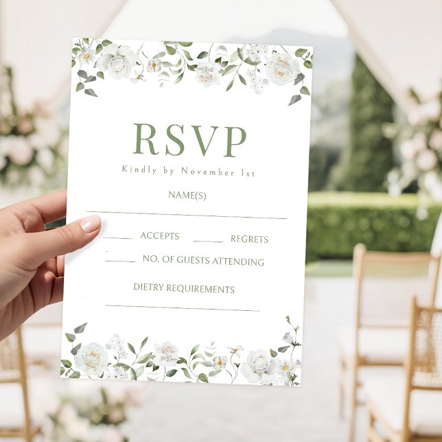 Eucalyptus Lush Greenery Floral Wedding RSVP cards (Criador carregado)