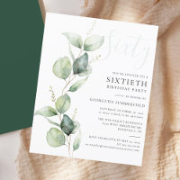Eucalyptus Mãe 60º Convite de aniversário