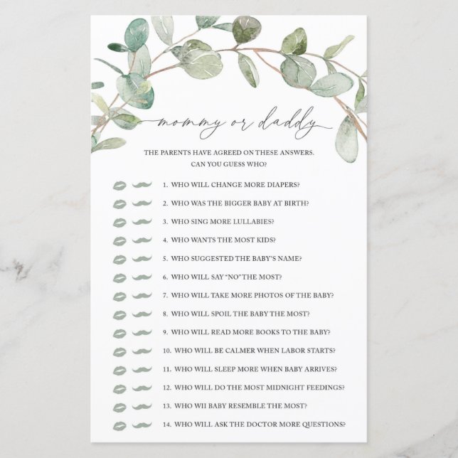 Eucalyptus Mamãe ou jogo de Pai (Frente)