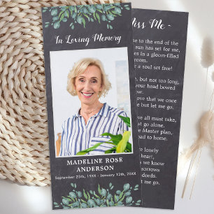 Eucalyptus Memorial Cinza Slate Cartão de Oração F