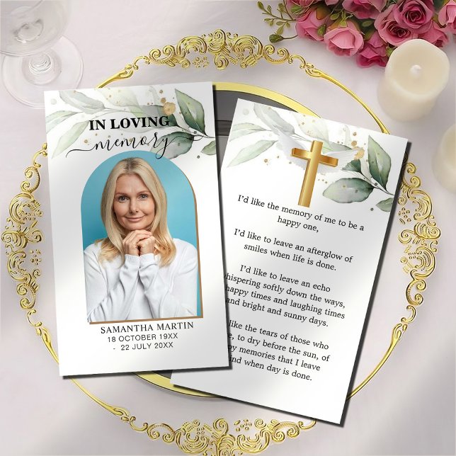 Eucalyptus Memorial Funeral Bookmark (Criador carregado)