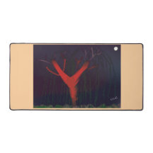 Eucalyptus Midnight Desk Mat. Impressionist art.