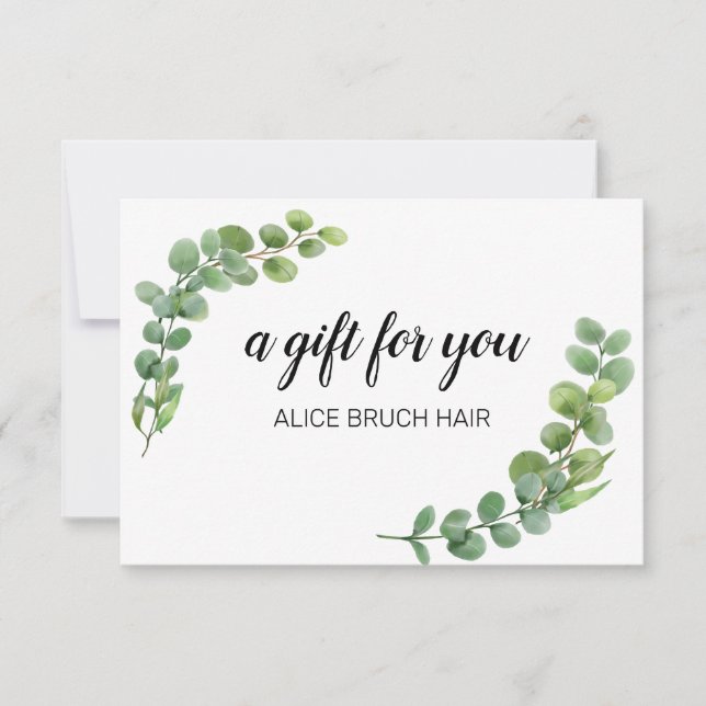 Eucalyptus Modern Simple Gift Certificate (Frente)