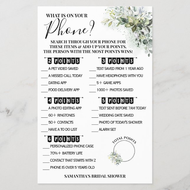 Eucalyptus O que está no seu Cartão de Jogo de Chá (Frente)