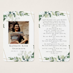 Eucalyptus Photo Funeral Memorial Prayer Card