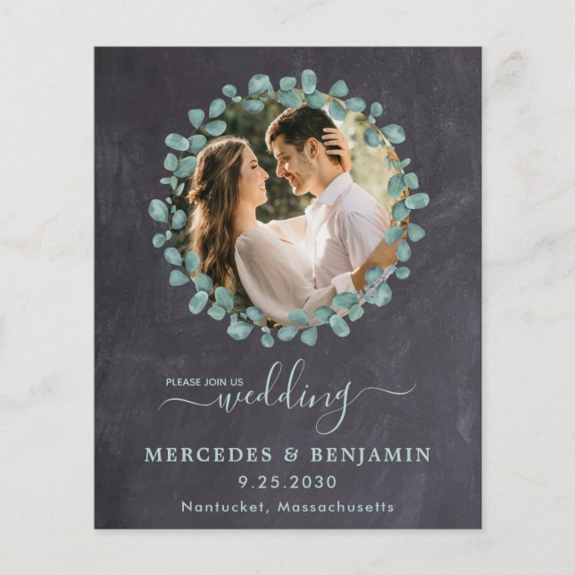 Eucalyptus Photo Greenery Convite de casamento de  (Frente)